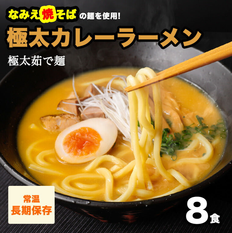 なみえ焼そばの麺で食べる カレーラーメン 8食 【送料無料】